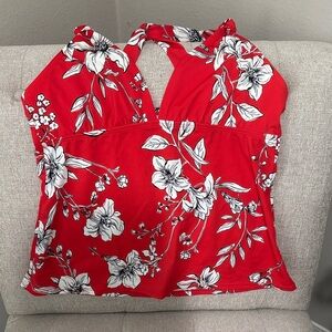 🍂Apt. 9 Red Floral Women's Swim Top